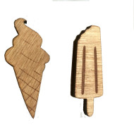 Set of 2 Wooden Treat Badges