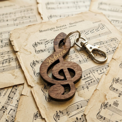 Personalised Music Note Keyring