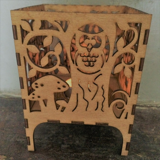 Wooden Owl Lantern