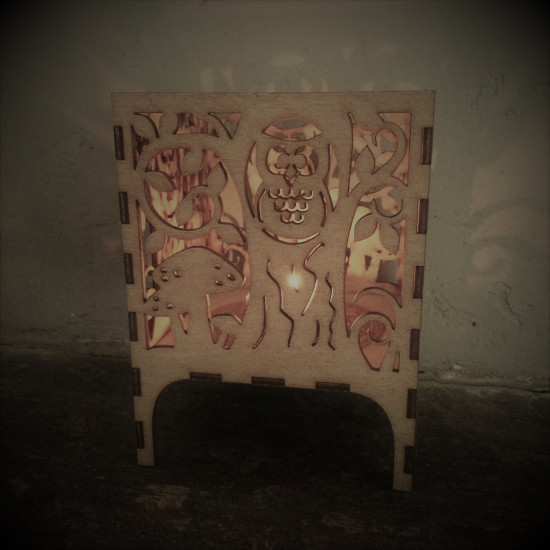Wooden Owl Lantern