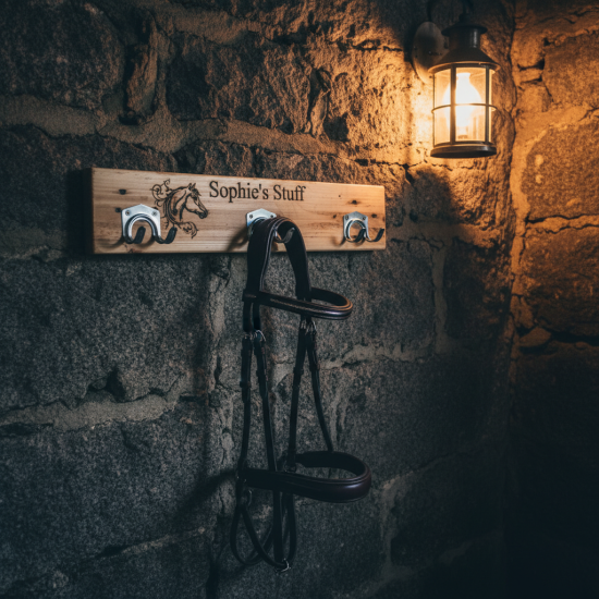 Personalised Wooden Horse Bridle Rack