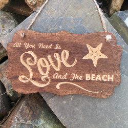 Wooden Beach Sign