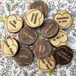 Wooden Love Tokens In a Box
