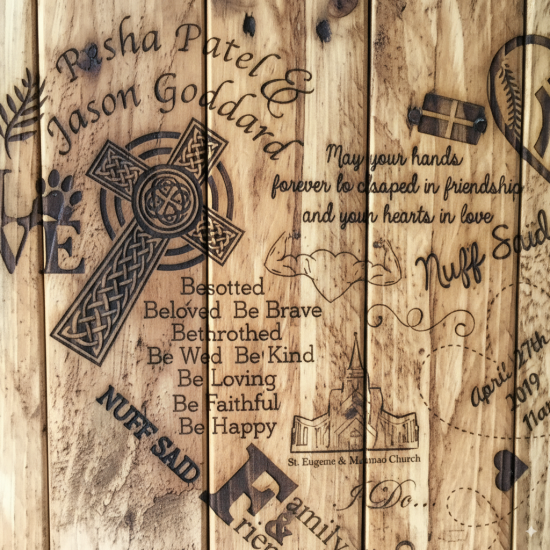 Personalised Engraved Wooden Wedding Wall Art