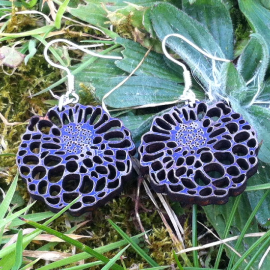 Wooden Flower Earrings