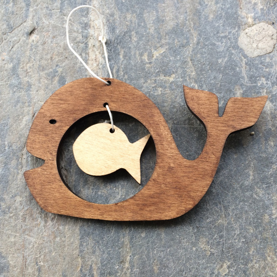 Wooden Whale Decoration
