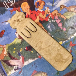Wooden Cat Bookmark