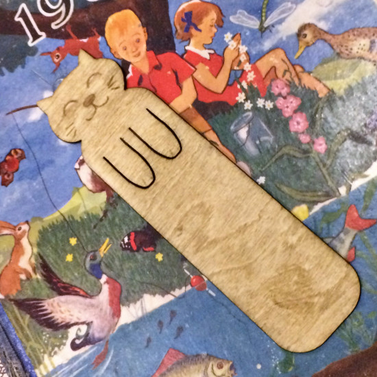 Wooden Cat Bookmark