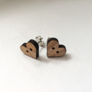 Heart Button Earrings
