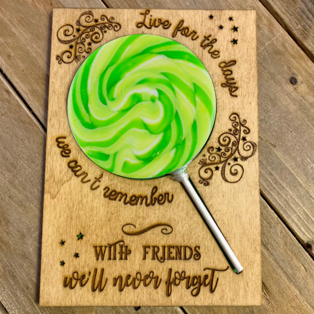Gin Lollipop Friendship Wooden Card